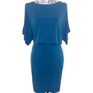 Vintage Victoria Secret Teal Keyhole Sleeve Dress